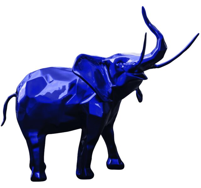 ELEPHANT - Résine Métallisée - Bleu Mick