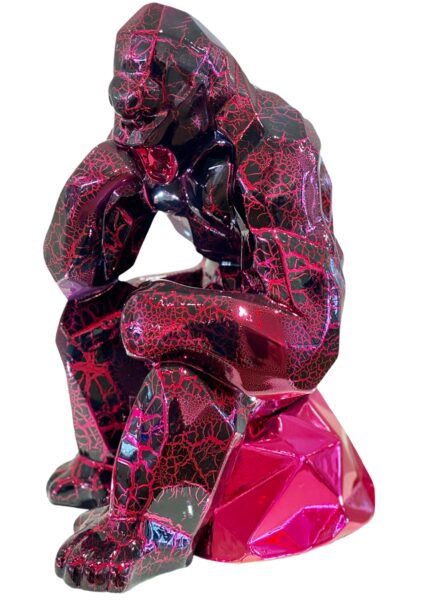 THINKER KONG - Résine Crackled Chrome - Rose