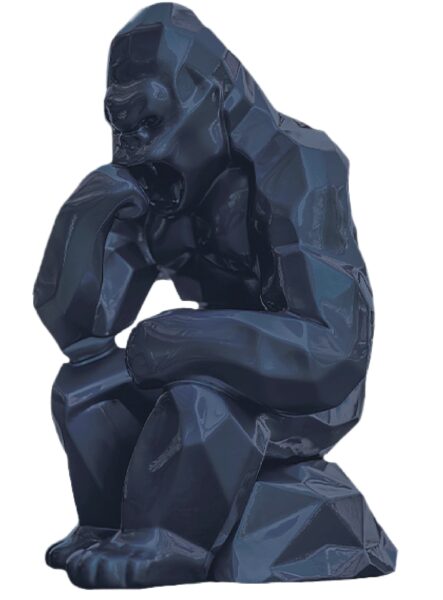 THINKER KONG - Résine Métallisée - Bleu Mauritius