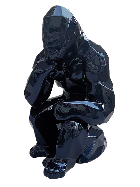 THINKER KONG - Metallic resin - Mauritius blue