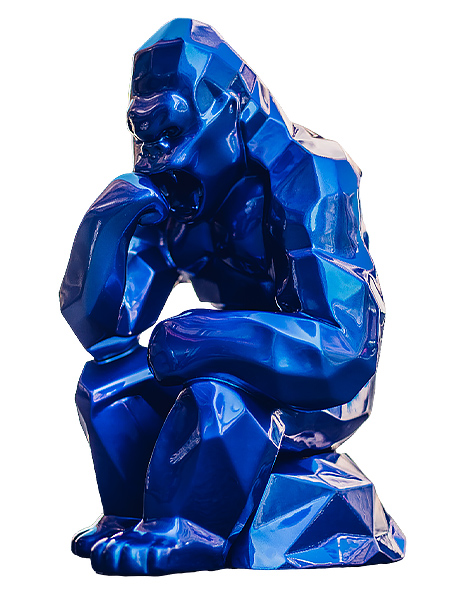THINKER KONG - Metallic resin - Mick blue