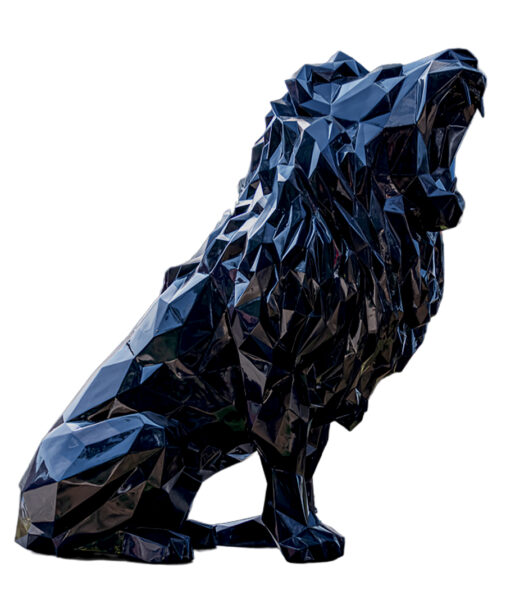 ROARING LION - Metallic resin - Mauritius blue - Galeries Orlinski ROARING LION - Metallic resin - Mauritius blue
