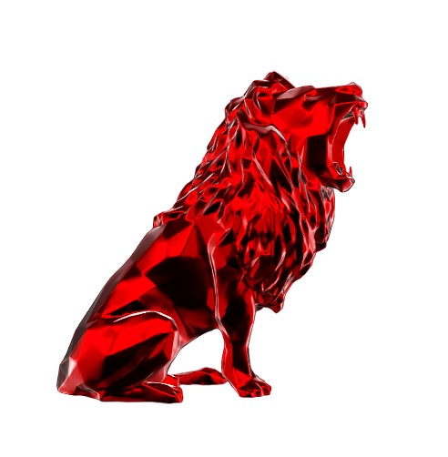 ROARING LION - Metallic resin - Flame red