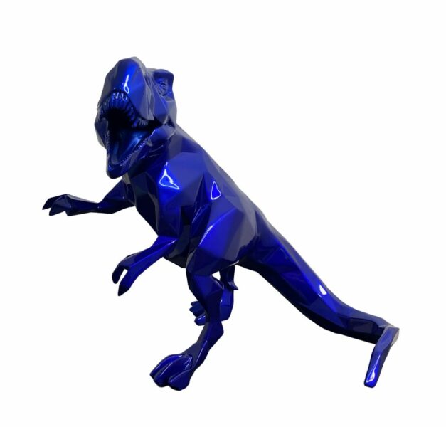 T-REX - Metallic resin - Mick blue - Galeries Orlinski T-REX - Metallic resin - Mick blue