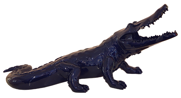CROCODILE - Résine Métallisée - Bleu Mauritius - Galeries Richard Orlinski CROCODILE - Résine Métallisée - Bleu Mauritius