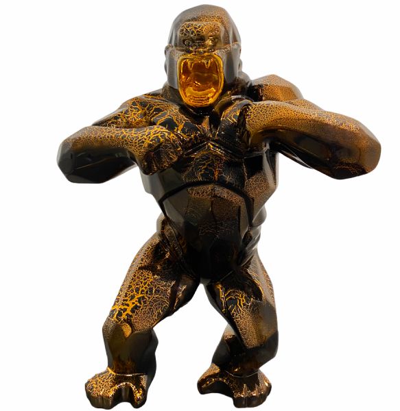 WILD KONG - Résine Crackled Chrome - Orange - Galeries Orlinski WILD KONG - Résine Crackled Chrome - Orange