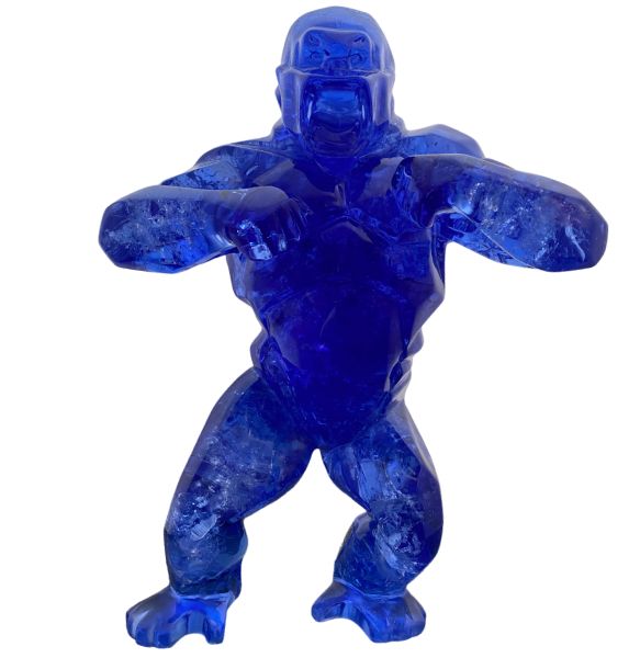 WILD KONG - Résine Cristal Full Fractale - Bleu - Galeries Orlinski WILD KONG - Résine Cristal Full Fractale - Bleu