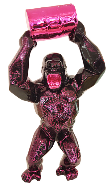 WILD KONG OIL - Resin Crackled Chrome - Pink - Galeries Orlinski WILD KONG OIL - Resin Crackled Chrome - Pink