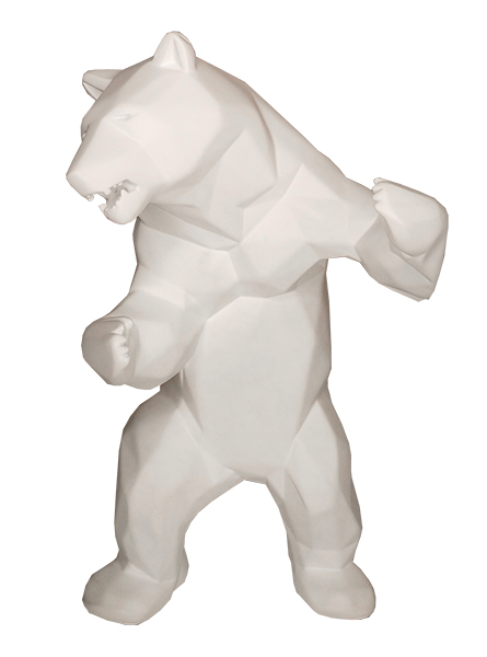 OURS DEBOUT - Résine Mat - Blanc mat - Galeries Richard Orlinski OURS DEBOUT - Résine Mat - Blanc mat