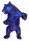 STANDING BEAR - Metallized resin - Mick blue