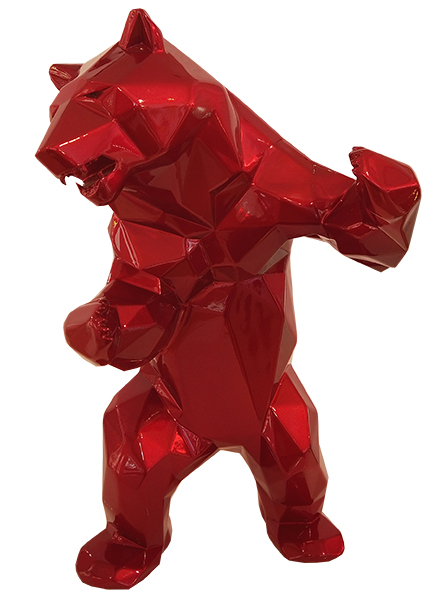 STANDING BEAR - Metallized resin - Flame red