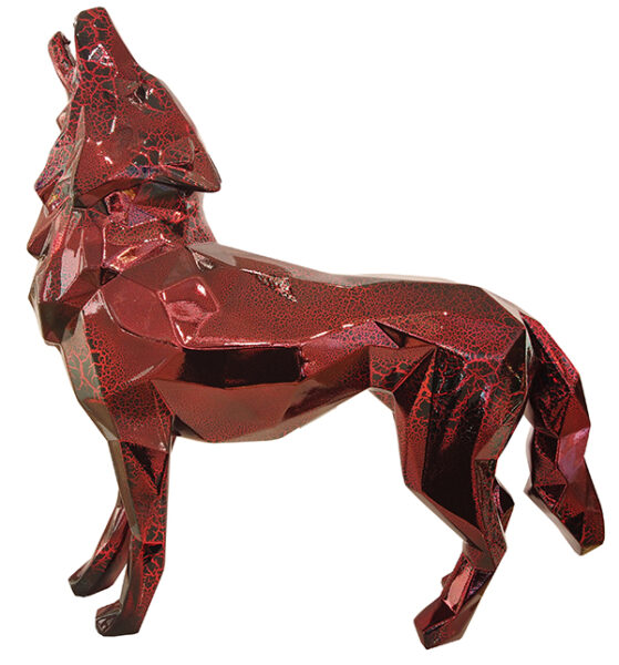 LOUP HURLANT - Résine Crackled Chrome - Rouge