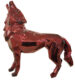 HOWLING WOLF - Resin Crackled Chrome - Red