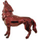 HOWLING WOLF - Resin Crackled Chrome - Red - Galeries Orlinski HOWLING WOLF - Resin Crackled Chrome - Red