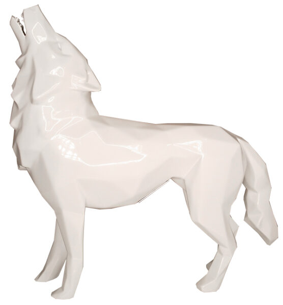 HOWLING WOLF - Glossy Resin - White
