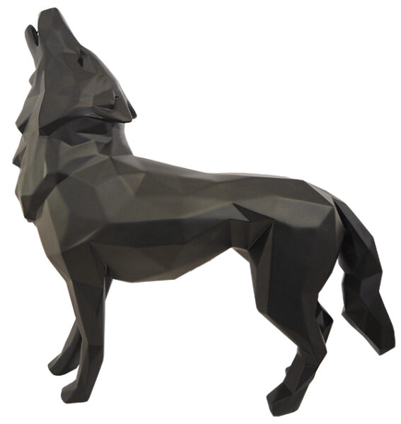 HOWLING WOLF - Matte resin - Black - Galeries Orlinski HOWLING WOLF - Matte resin - Black