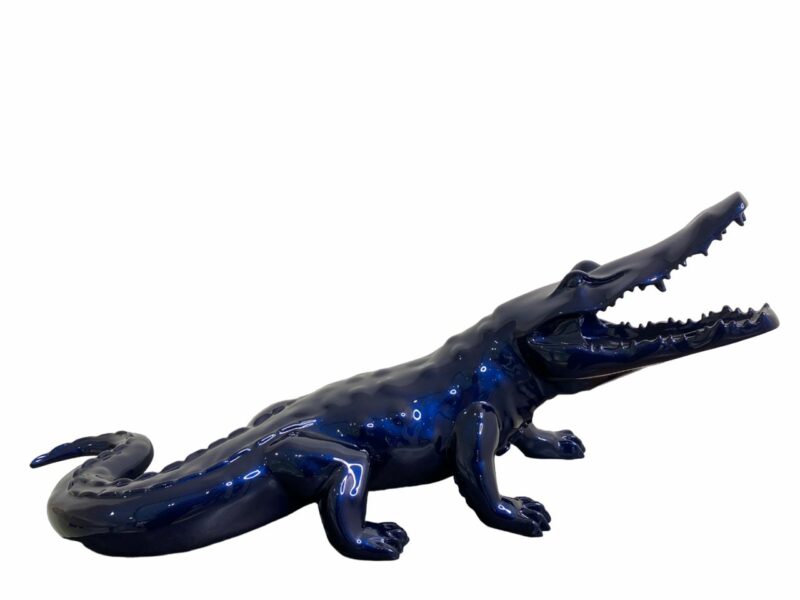 CROCODILE - Résine Métallisée - Bleu Mauritius - Galeries Orlinski CROCODILE - Résine Métallisée - Bleu Mauritius