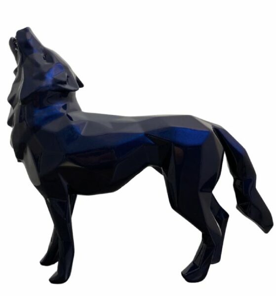 HOWLING WOLF - Glossy Resin - Brilliant black - Galeries Orlinski HOWLING WOLF - Glossy Resin - Brilliant black