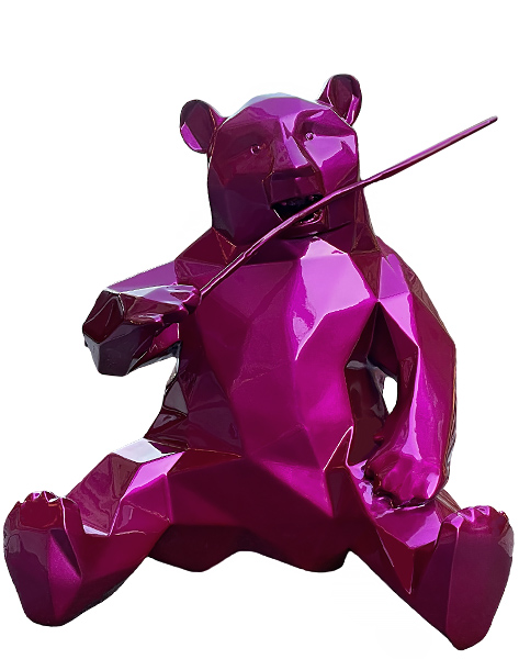 PANDA - Résine Métallisée - Rose Magenta - Galeries Orlinski PANDA - Résine Métallisée - Rose Magenta