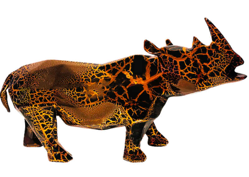 RHINOCEROS - Résine Crackled Chrome - Orange