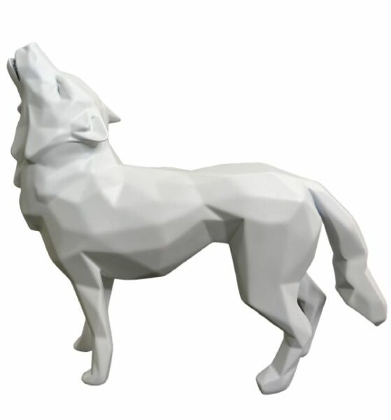HOWLING WOLF - Matte resin - White - Galeries Orlinski HOWLING WOLF - Matte resin - White