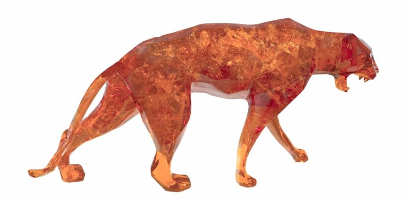 PANTHER - Cristal Full Fractale resin - Ambre - Galeries Orlinski PANTHER - Cristal Full Fractale resin - Ambre