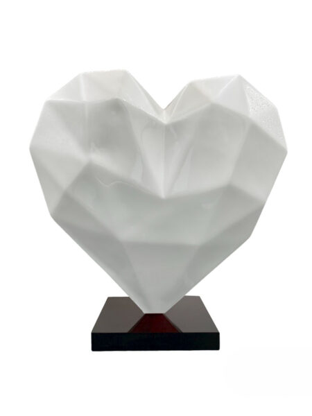 HEART - Résine Métallisée - Blanc nacré - Galeries Orlinski HEART - Résine Métallisée - Blanc nacré