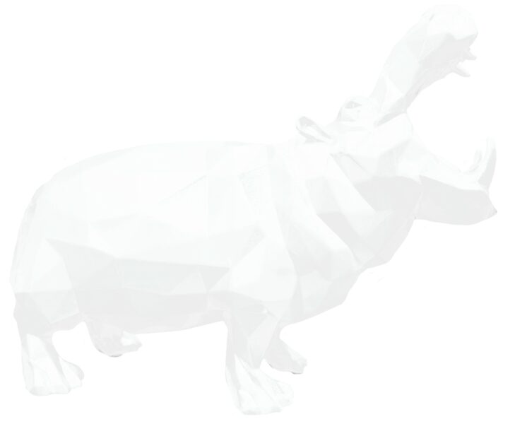 HIPPOPOTAMUS - Glossy Resin - White