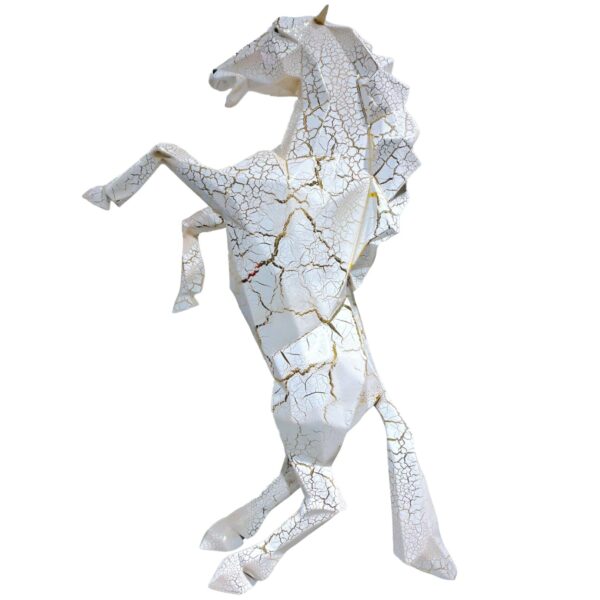 HORSE - Résine Crackled Chrome - Blanc