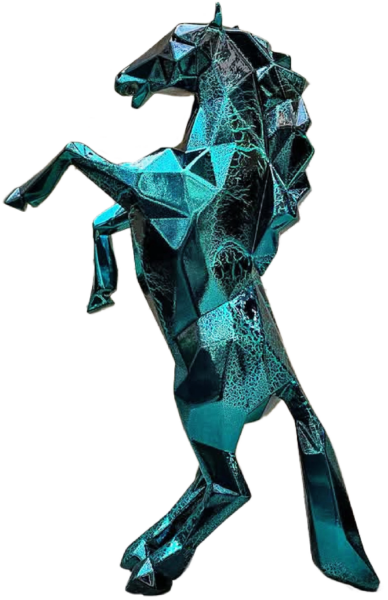 HORSE - Chrome Crackled - Turquoise