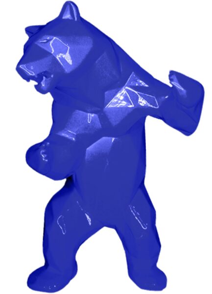 STANDING BEAR - Résine Métallisée - Bleu Mick
