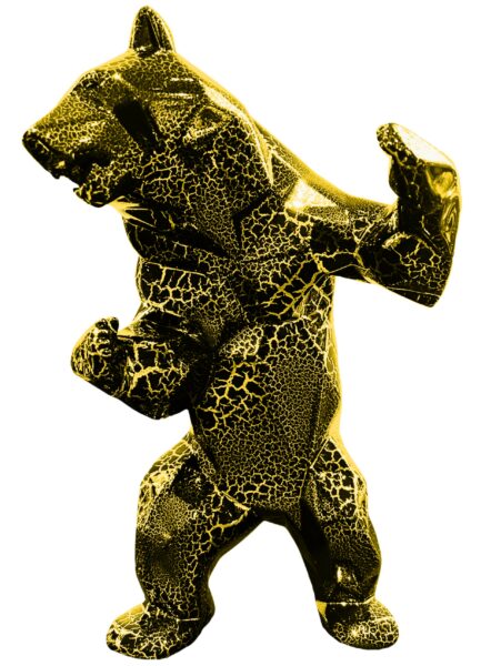 STANDING BEAR - Résine Crackled Chrome - Gold