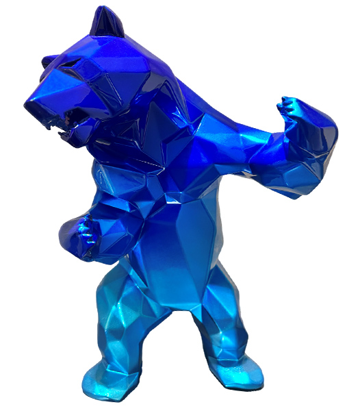 STANDING BEAR - Cristal Full Fractale resin - Gradient Blue