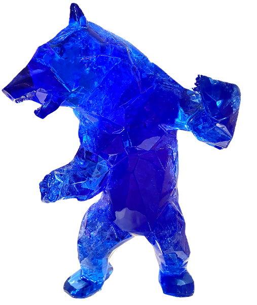 STANDING BEAR - Cristal Full Fractale resin - Blue
