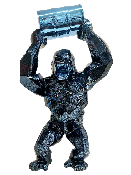 WILD KONG OIL - Resin Crackled Chrome - Blue - Galeries Orlinski WILD KONG OIL - Resin Crackled Chrome - Blue