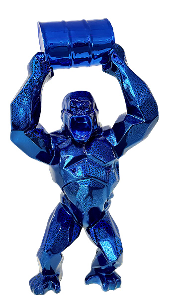 WILD KONG OIL - Resin Crackled Chrome - Blue - Galeries Orlinski WILD KONG OIL - Resin Crackled Chrome - Blue