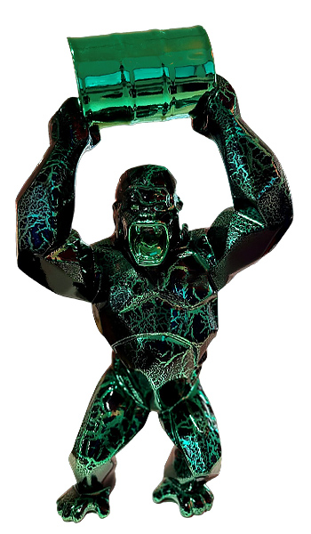 WILD KONG OIL - Resin Crackled Chrome - Green - Galeries Orlinski WILD KONG OIL - Resin Crackled Chrome - Green