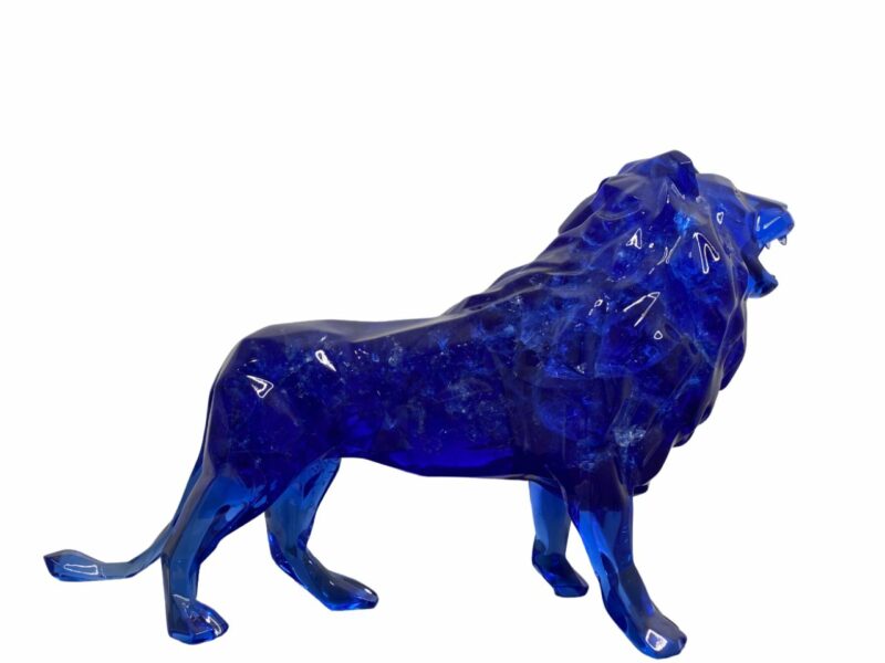 LION - Résine Cristal Full Fractale - Bleu