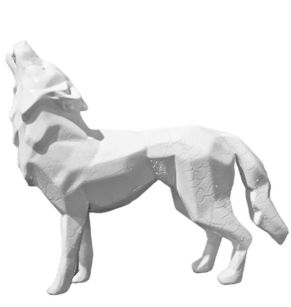 HOWLING WOLF - Resin - Luminescent - White