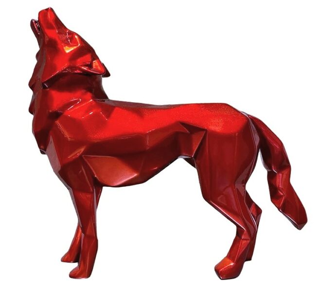 HOWLING WOLF - Metallictic Resin - Red