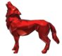 LOUP HURLANT - Résine Métallisée - Rouge