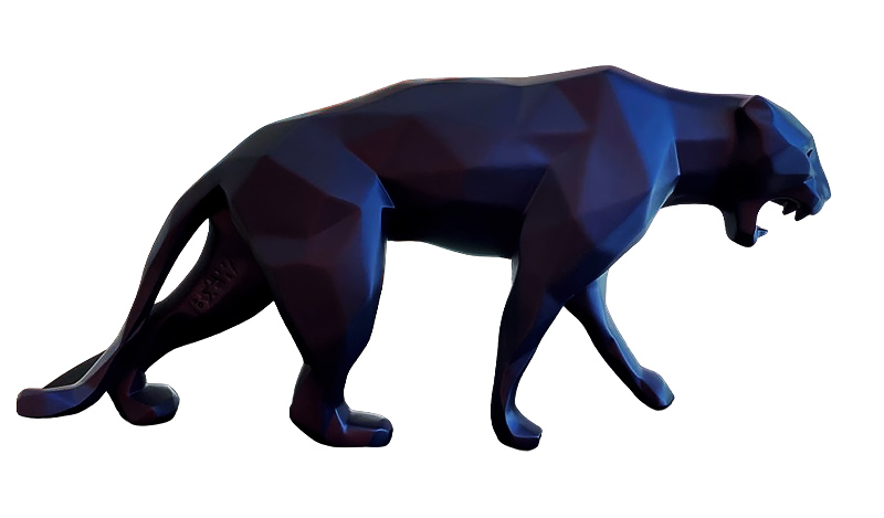 PANTHER - Matte resin - Mauritius blue - Galeries Orlinski PANTHER - Matte resin - Mauritius blue