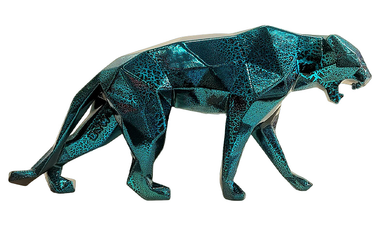 PANTHER - Resin Crackled Chrome - Turquoise