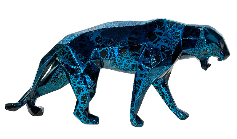 PANTHER - Resin Crackled Chrome - Blue