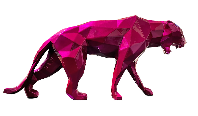 PANTHER - Metallic resin - Pink Magenta - Galeries Orlinski PANTHER - Metallic resin - Pink Magenta