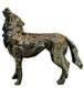 HOWLING WOLF - Resin Crackled Chrome - Gold - Galeries Orlinski HOWLING WOLF - Resin Crackled Chrome - Gold
