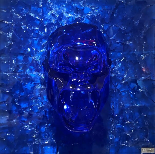 BAS RELIEF - Résine Cristal Full Fractale - Bleu