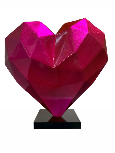 HEART - Résine Métallisée - Rose Magenta - Galeries Orlinski HEART - Résine Métallisée - Rose Magenta