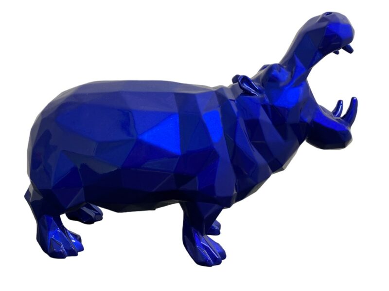 HIPPOPOTAMUS - Metallic resin - Mick blue