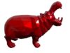 HIPPOPOTAMUS - Résine Métallisée - Rouge flamme